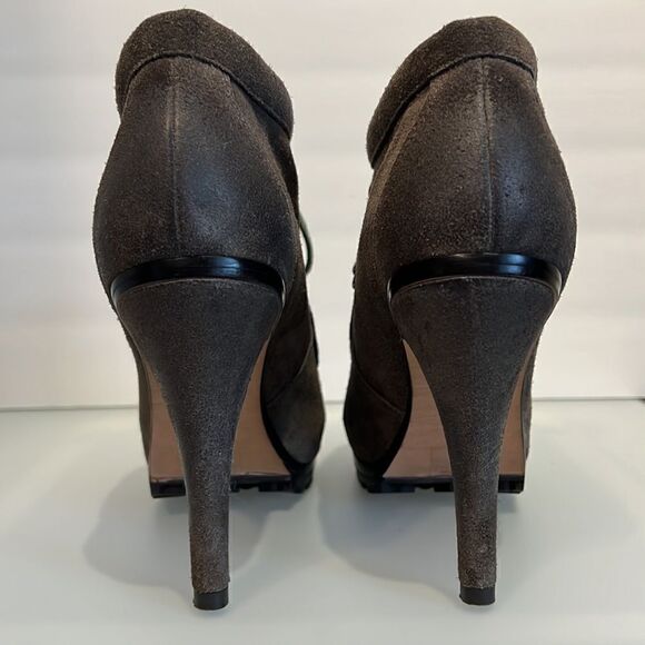 ASH Green Suede Lace Up High Heel Booties Size‎ 39 EU/ 8 US - Picture 4 of 14